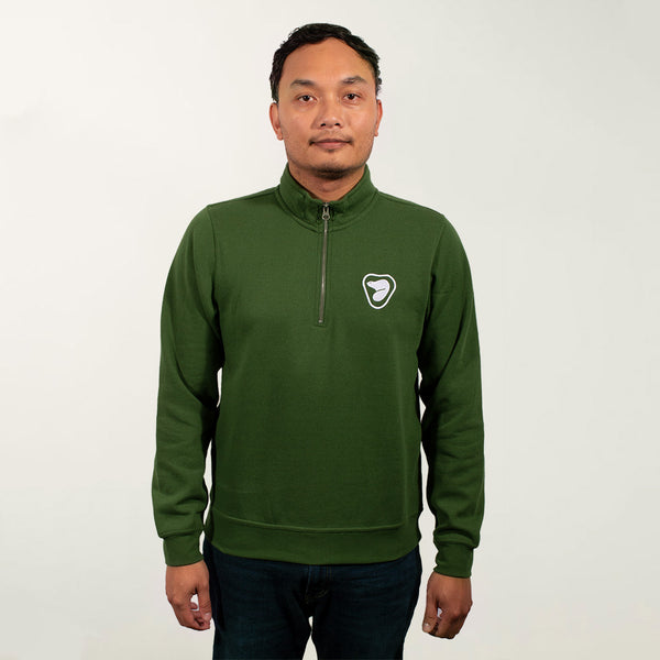 Unisex Quarter Zip Sweatshirt - Green