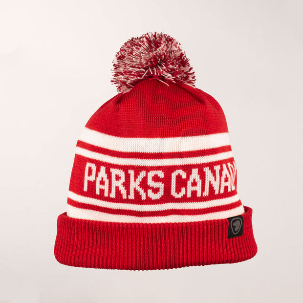 Retro Knit Toque - Red and White