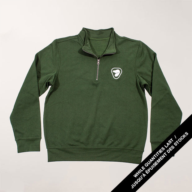 Unisex Quarter Zip Sweatshirt - Green